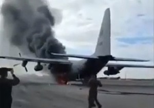 C-130 DA YANGIN ÇIKTI