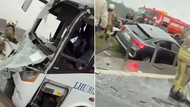 HAVALİMANI YOLUNDA KAZA