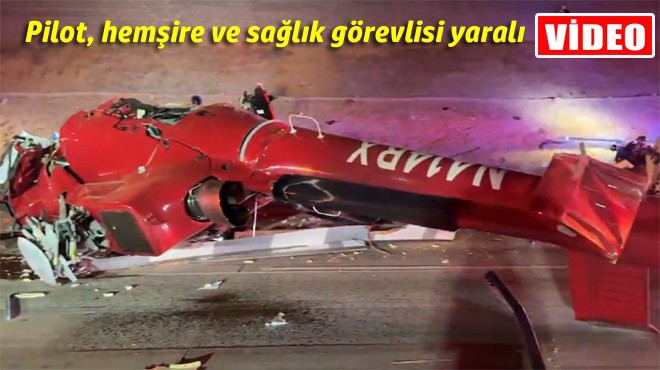 HELİKOPTER OTOYOLA DÜŞTÜ
