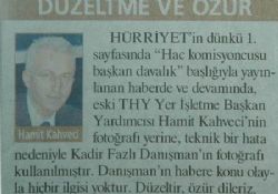 HÜRRİYET HATASINI DÜZELTTİ