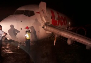 LION AIR UÇAĞI PİSTTEN ÇIKTI